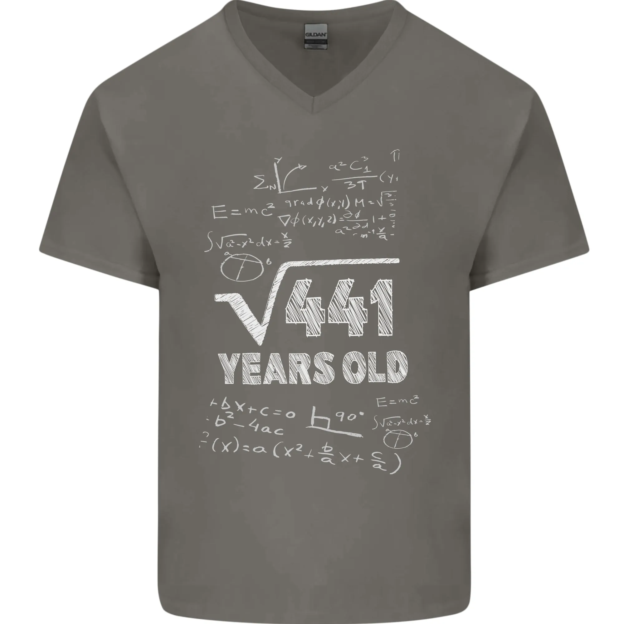 21st Birthday 21 Year Old Geek Funny Maths Mens V-Neck Cotton T-Shirt