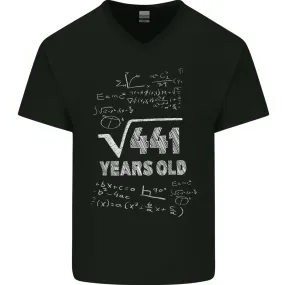 21st Birthday 21 Year Old Geek Funny Maths Mens V-Neck Cotton T-Shirt