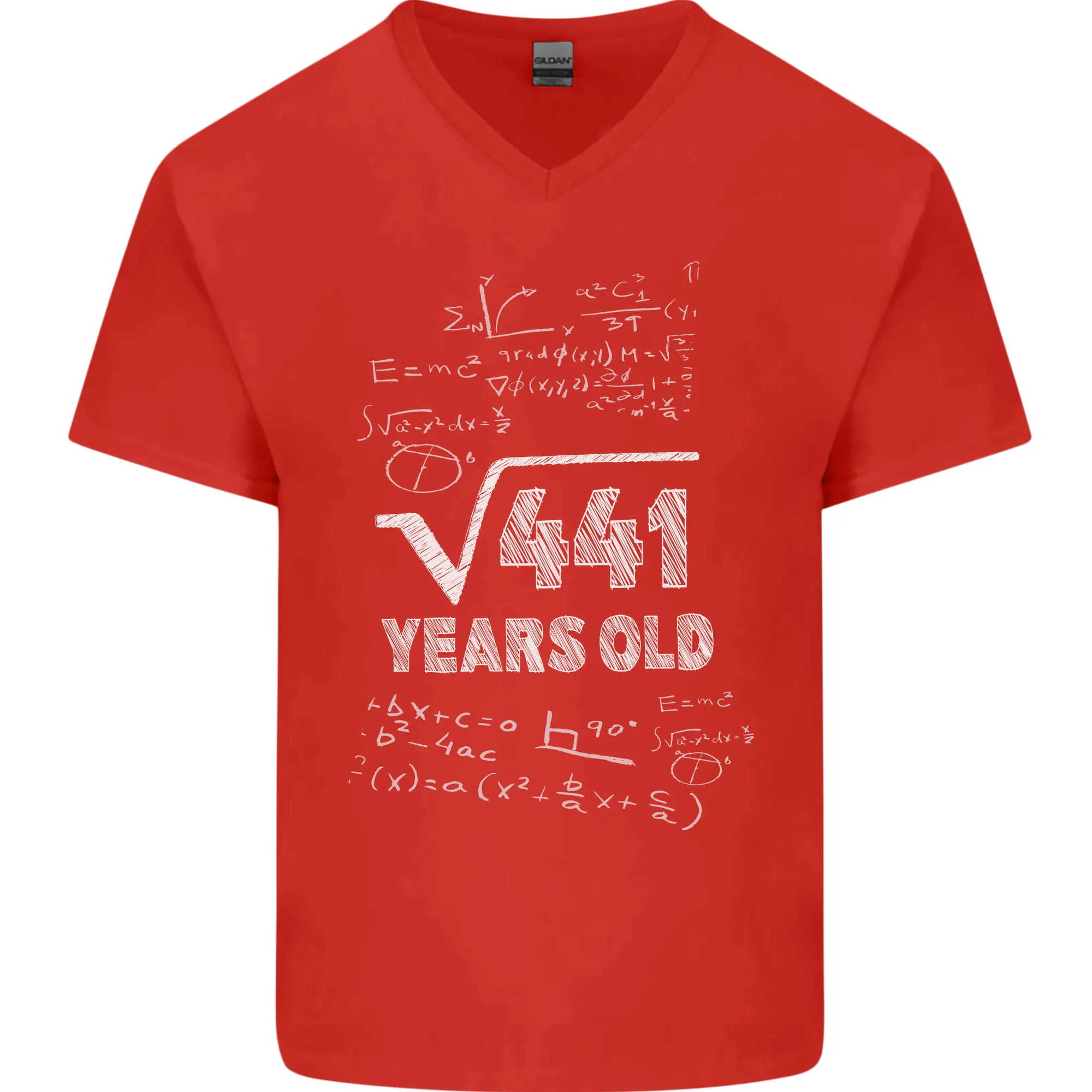 21st Birthday 21 Year Old Geek Funny Maths Mens V-Neck Cotton T-Shirt