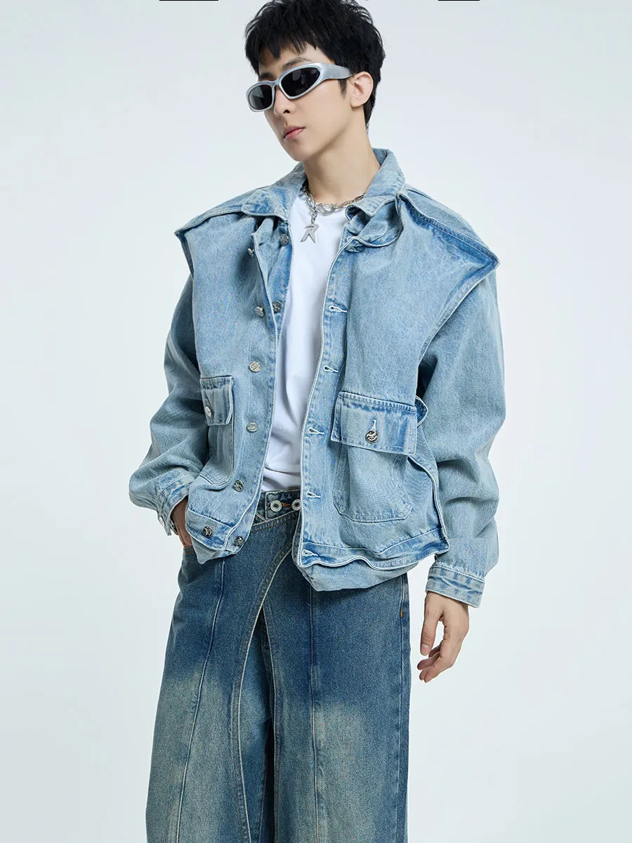 【23s September.】Design Sense Denim Jacket -L