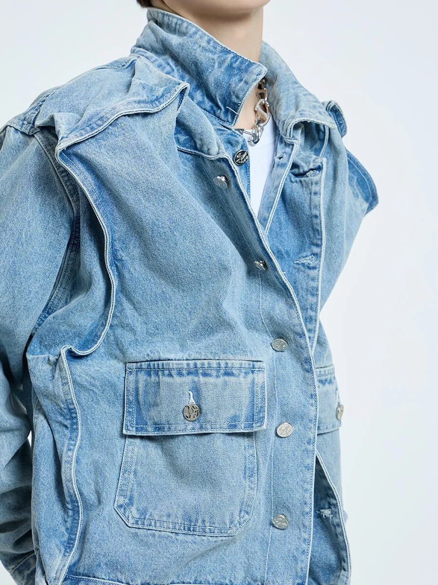 【23s September.】Design Sense Denim Jacket -L