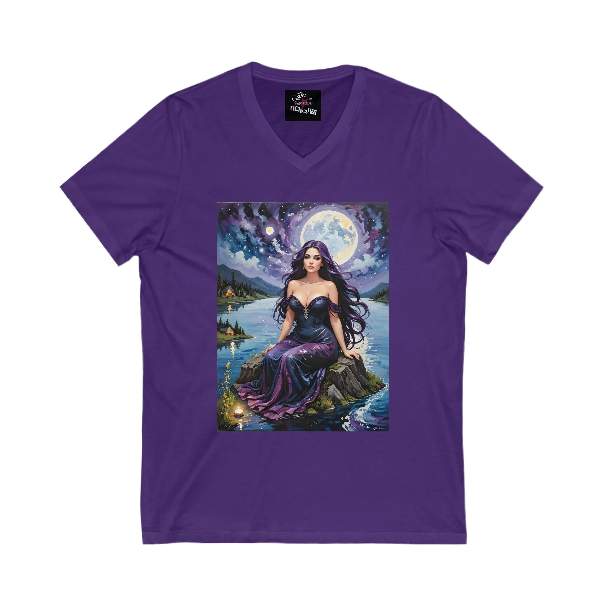 Acrylic Witch 1 Unisex Jersey Short Sleeve V-Neck Tee