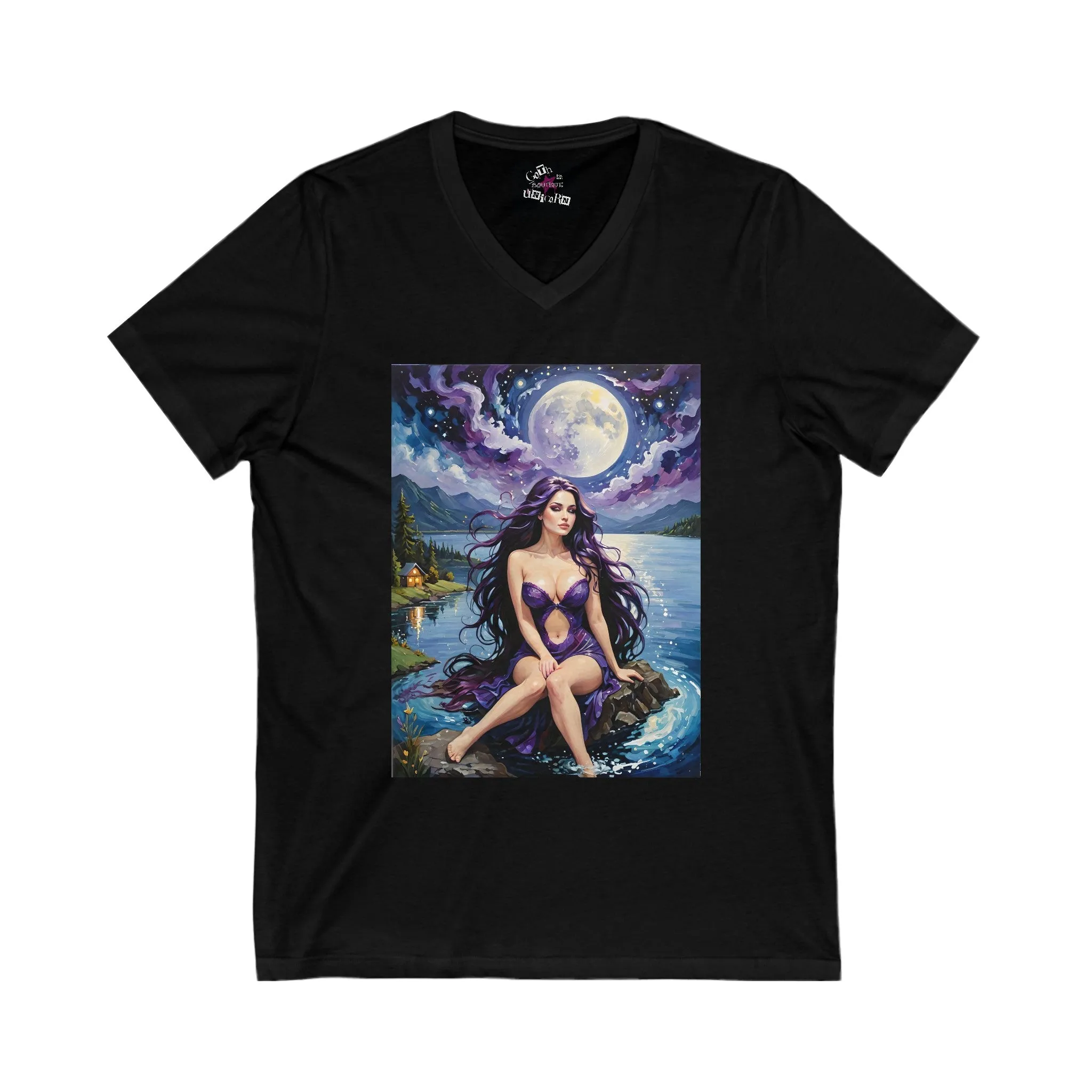 Acrylic Witch 3 Unisex Jersey Short Sleeve V-Neck Tee