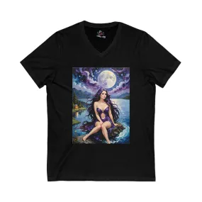 Acrylic Witch 3 Unisex Jersey Short Sleeve V-Neck Tee