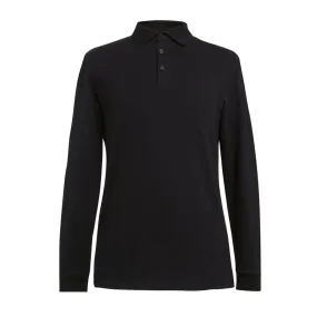 BA008-M Brook Taverner Frederick Mens Long Sleeve Polo Shirt Black Size M