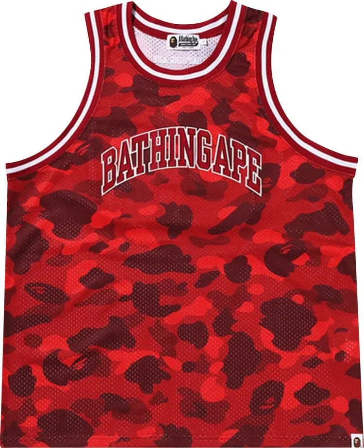 BAPE Color Camo Basketball Tank Top 'Red', red