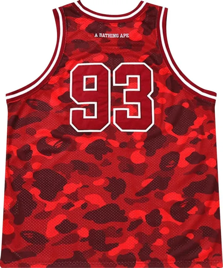 BAPE Color Camo Basketball Tank Top 'Red', red