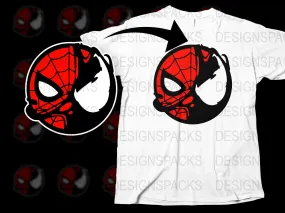 Bold Graphic Spider Face Men's Png Digital Download