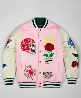 Bridges Burn Bomber Jacket - Pink