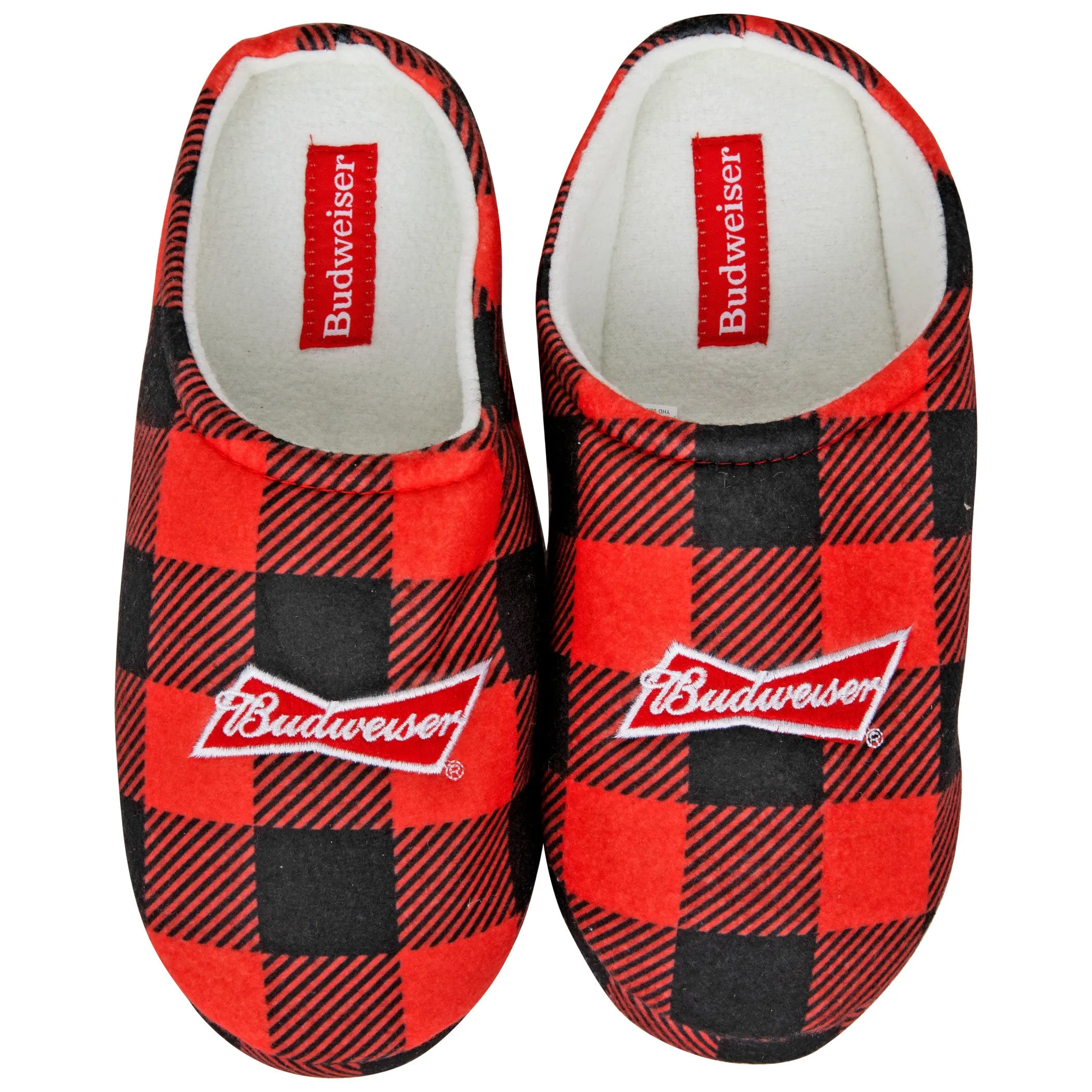 Budweiser Logo Flannel Print Men's House Slippers