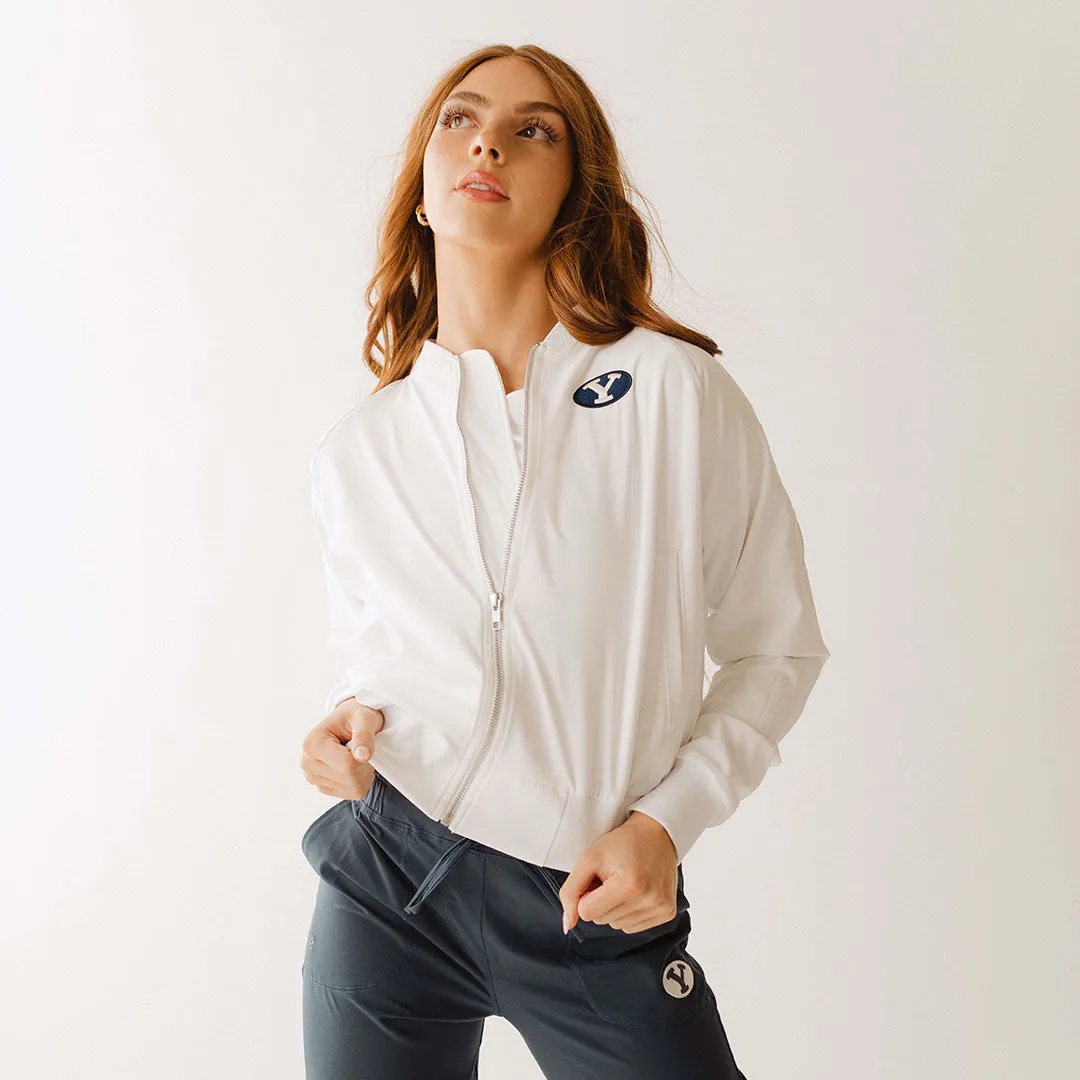 BYU Bomber Jacket, White