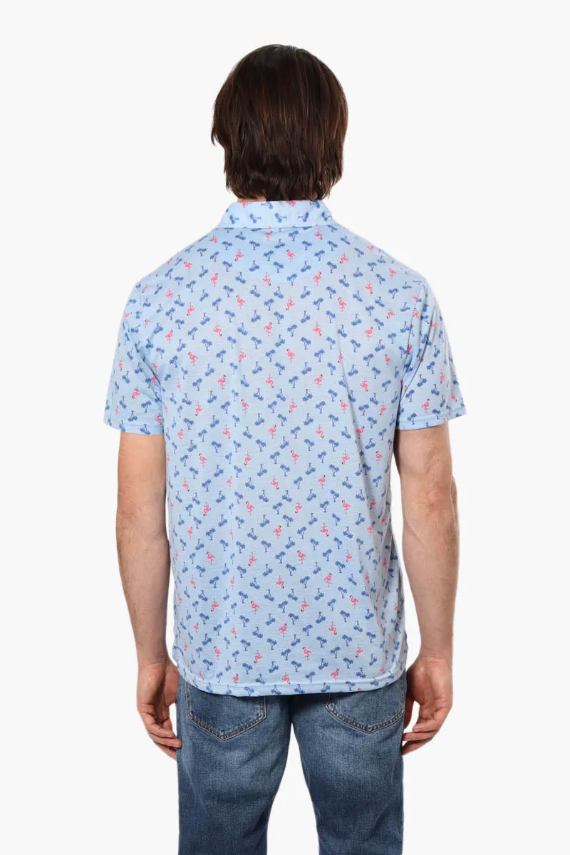 Canada Weather Gear Patterned Polo Shirt - Blue