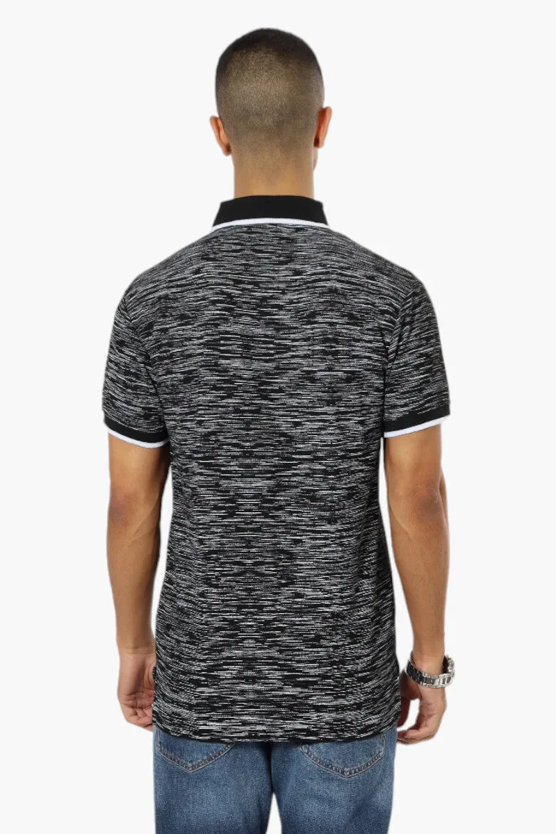 Canada Weather Gear Patterned Stripe Detail Polo Shirt - Black