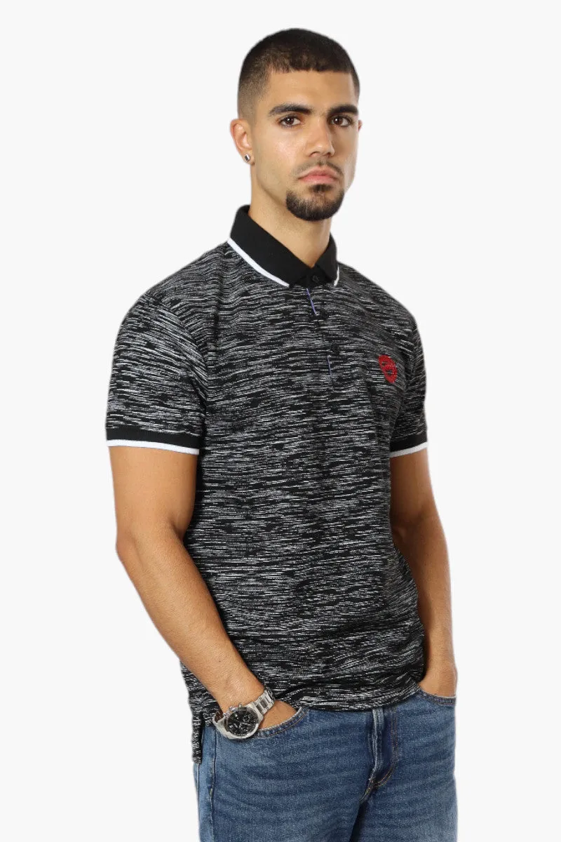 Canada Weather Gear Patterned Stripe Detail Polo Shirt - Black