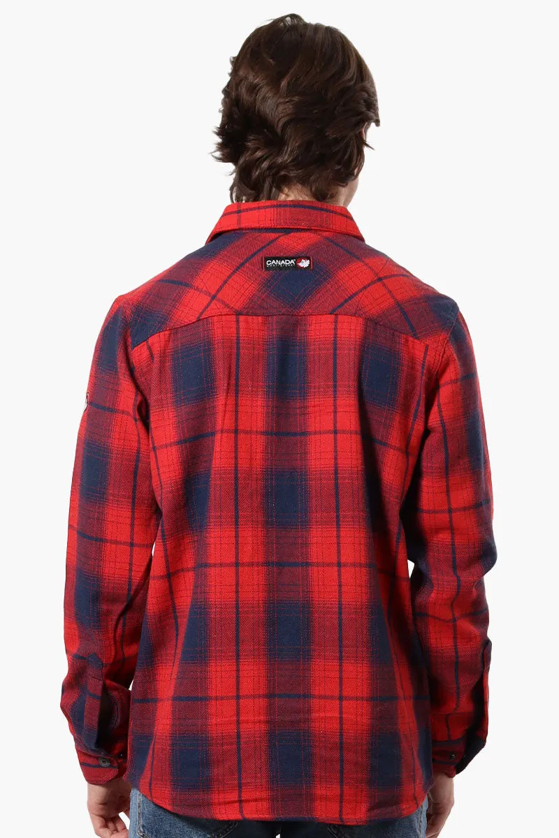 Canada Weather Gear Plaid Button Up Casual Shirt - Red