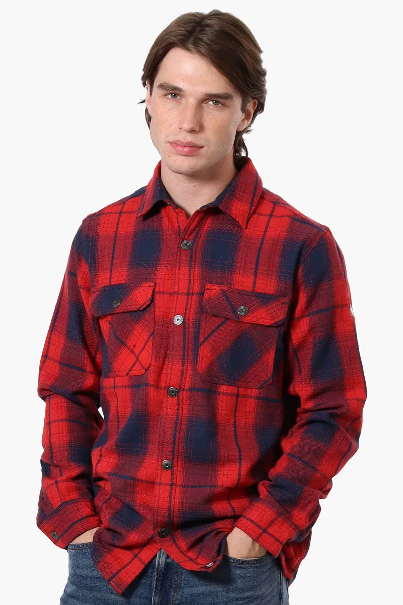 Canada Weather Gear Plaid Button Up Casual Shirt - Red