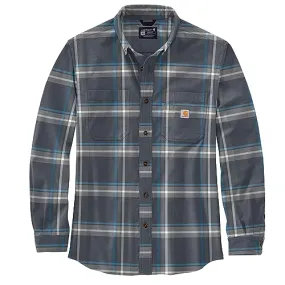 Carhartt 105945 Men's Rugged Flex Relaxed Fit Midweight Flannel Long-S - 3X-Large Regular - Navy