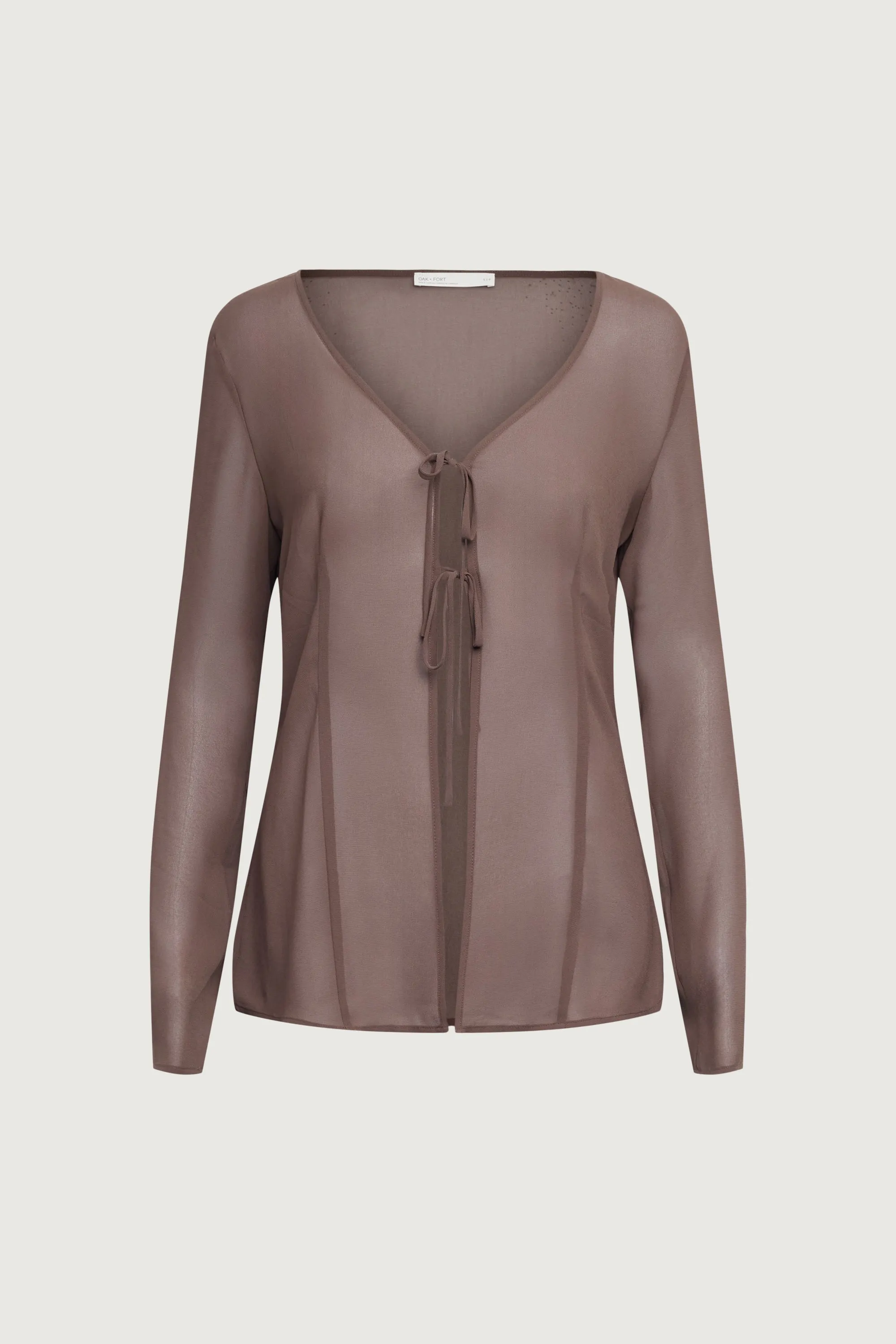 CHIFFON TIE FRONT BLOUSE