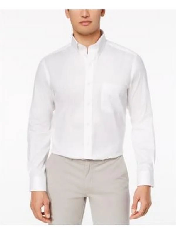 Club Room Mens Slim-Fit Pinpoint Dress Shirt