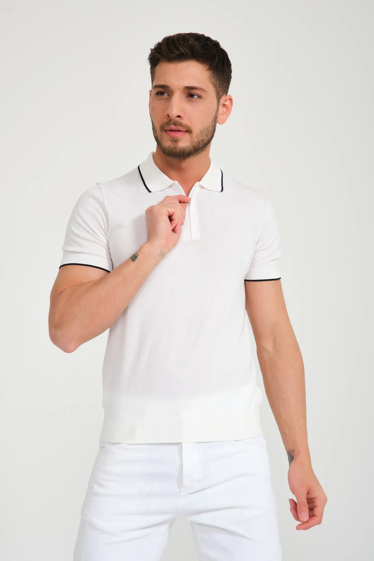 Cotton Zip Polo Shirt