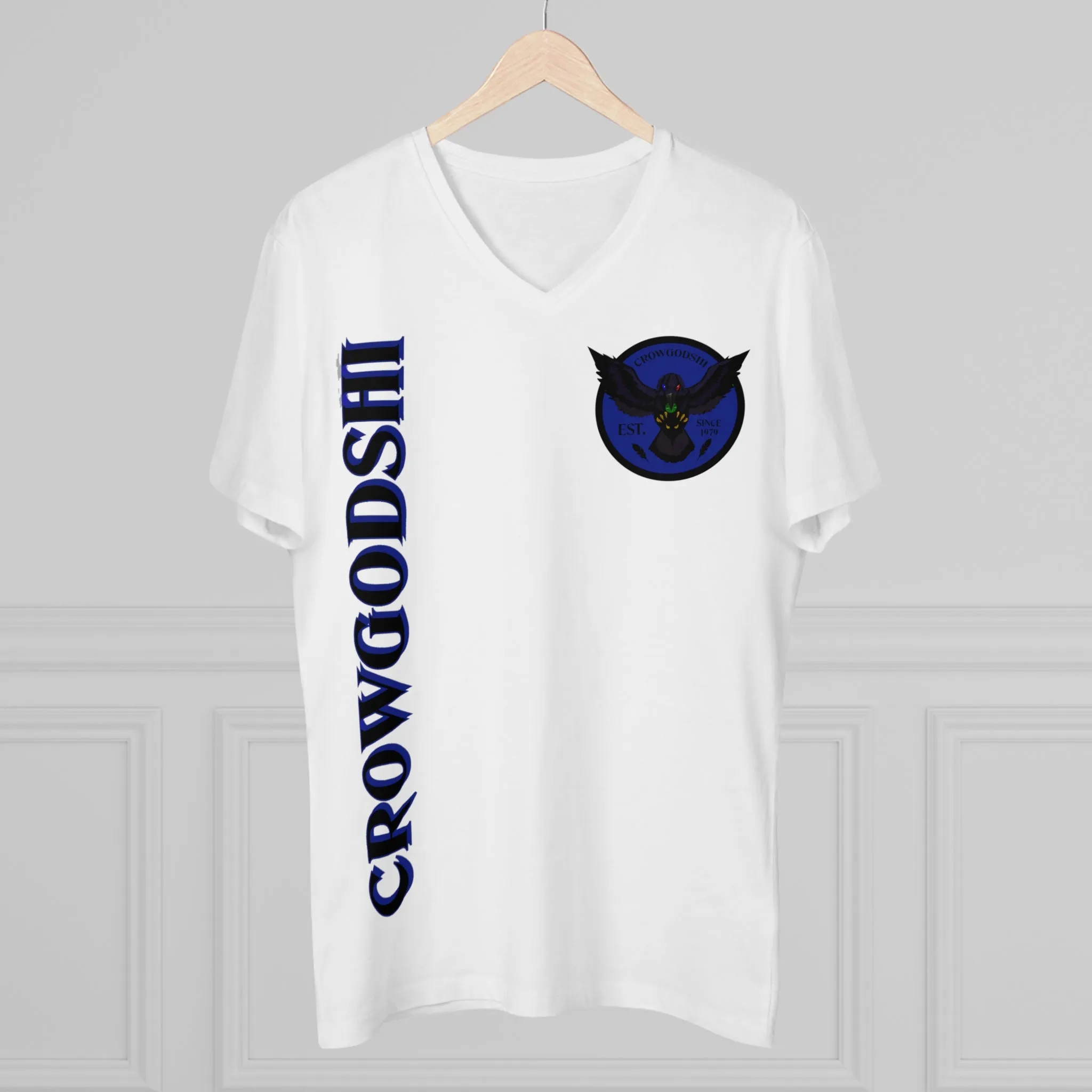 Crowgodshi Designer First Generation Men’s Presenter V-neck, DUKE BLUE LOGO