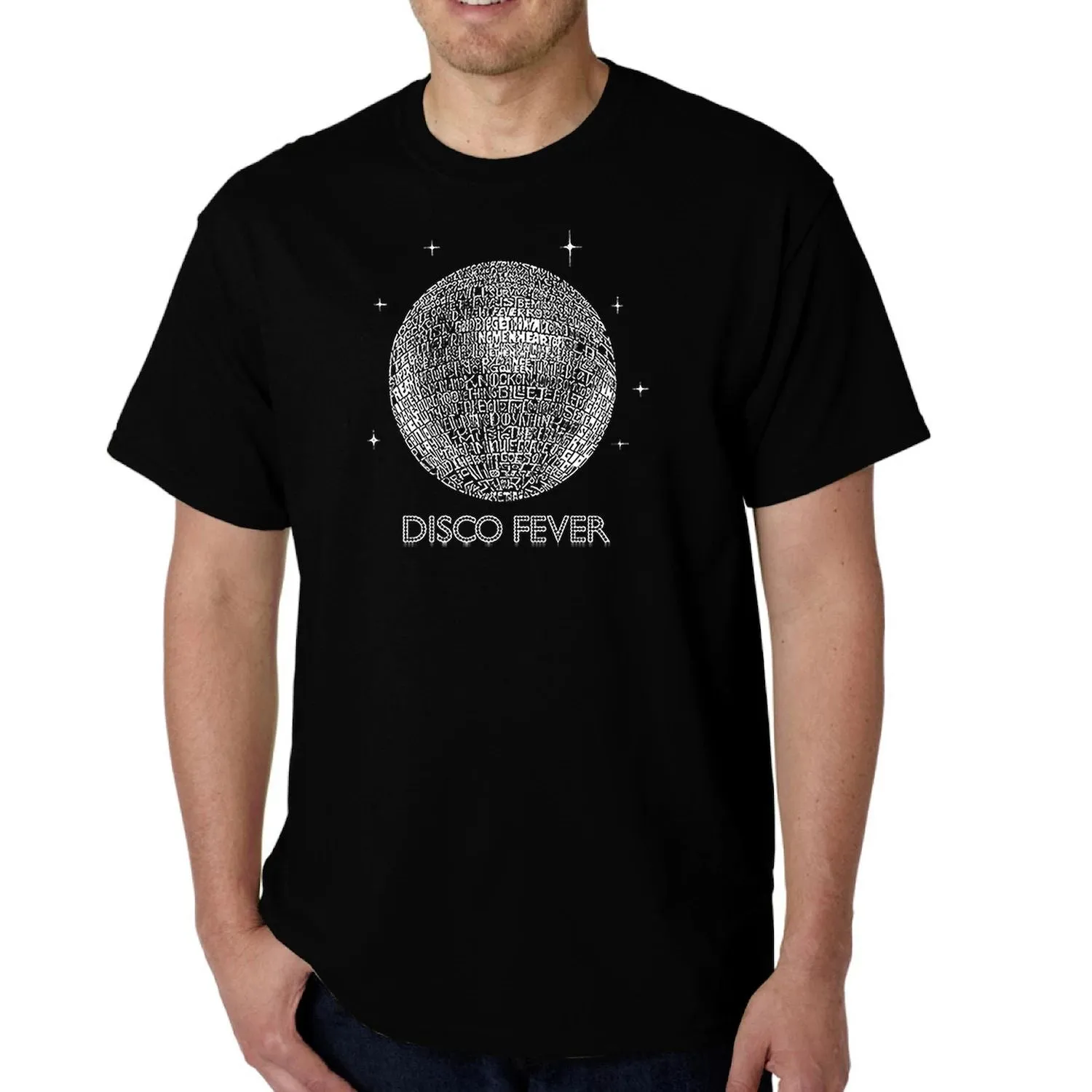 Disco Ball - Men's Word Art LA Pop Art T-shirt, black