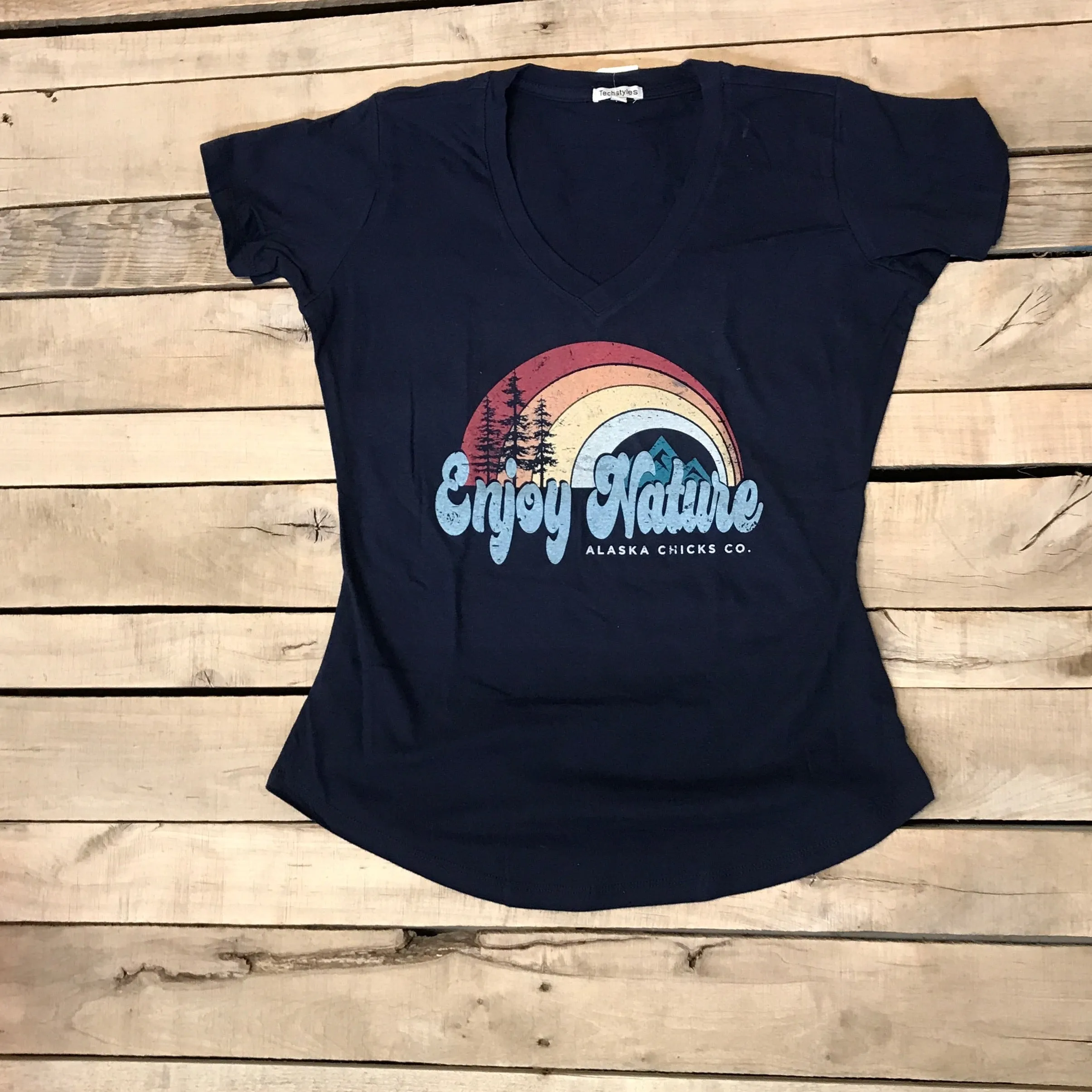 Enjoy Nature Rainbow V-neck T-Shirt