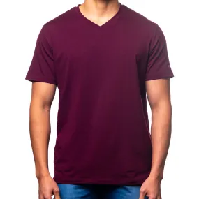 Essential V Neck T-Shirt - Burgundy