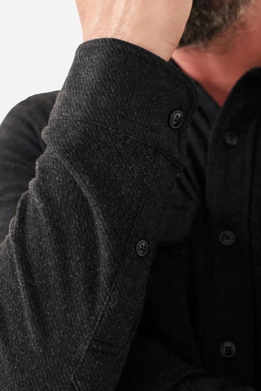 Faherty Legend Sweater Shirt in Heather Black