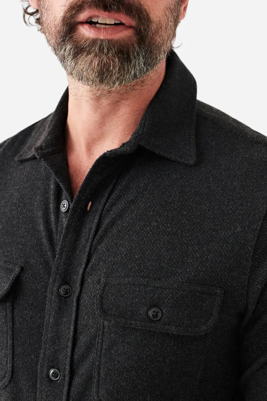 Faherty Legend Sweater Shirt in Heather Black