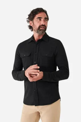 Faherty Legend Sweater Shirt in Heather Black