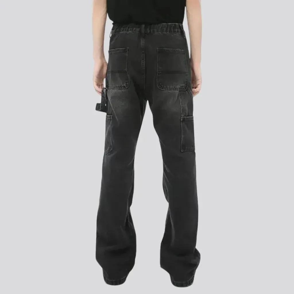 Fashion stonewashed mid-rise men's jeans