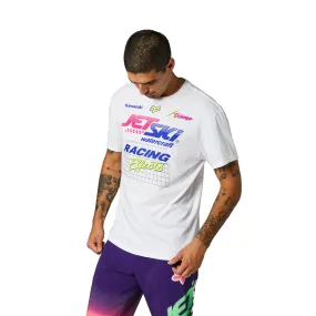 Fox Racing  Kawasaki Wet'n'Wild Basic T-Shirt Tee Opt White Crew Neck Ultra-Soft