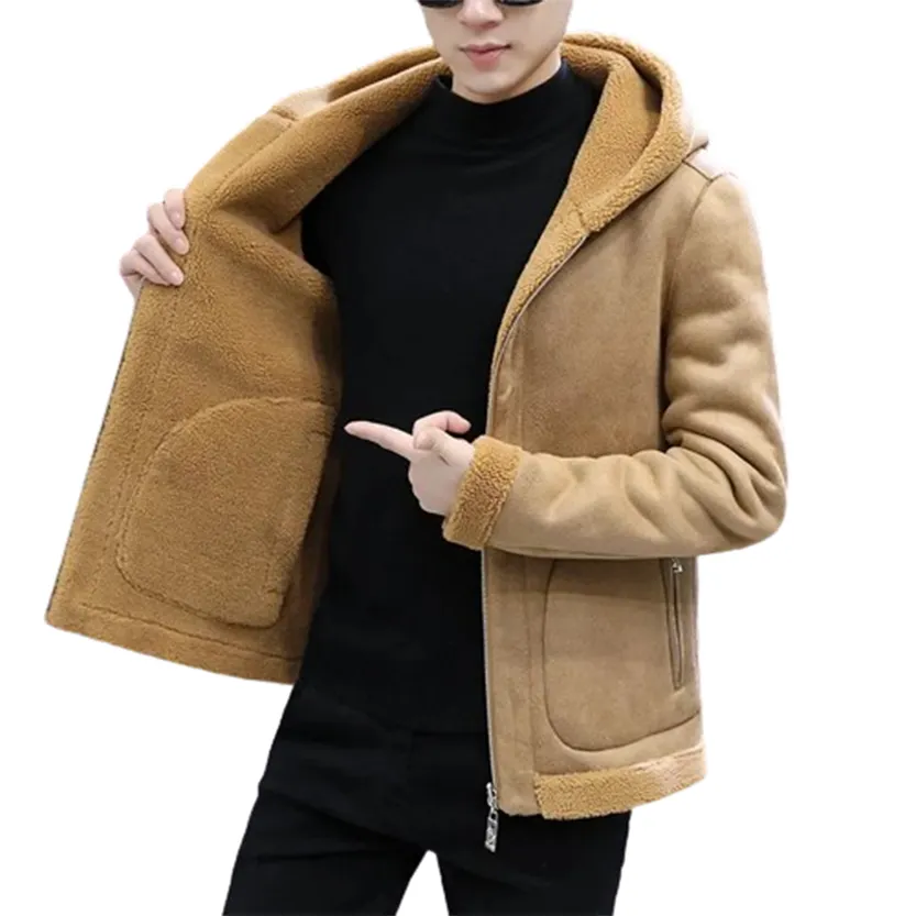 Funki Buys | Jackets | Men's Hooded Winter Faux Leather Jacket