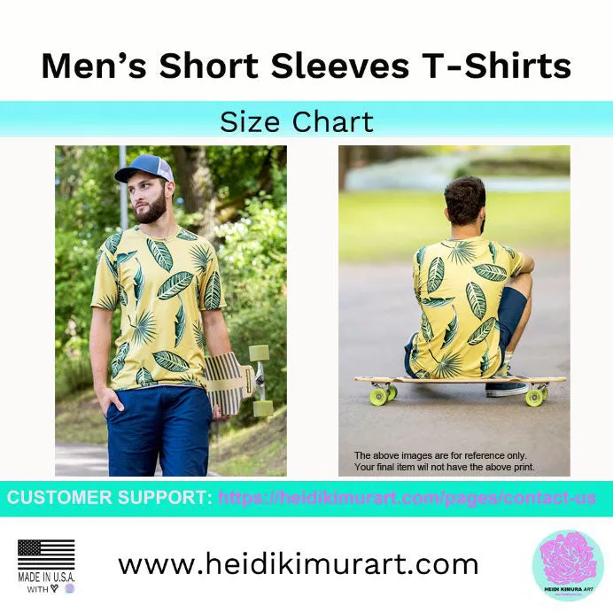 Grey Floral Men's T-shirt, Regular Fit Designer Short Sleeves Crew Neck Tees For Men -Made in USA/EU