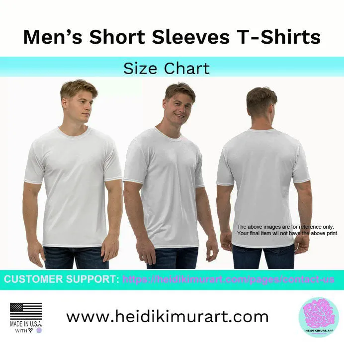 Grey Floral Men's T-shirt, Regular Fit Designer Short Sleeves Crew Neck Tees For Men -Made in USA/EU