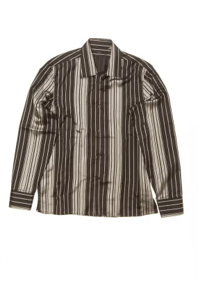 Gucci - Black and Silver Striped Button Down - 16 1/2