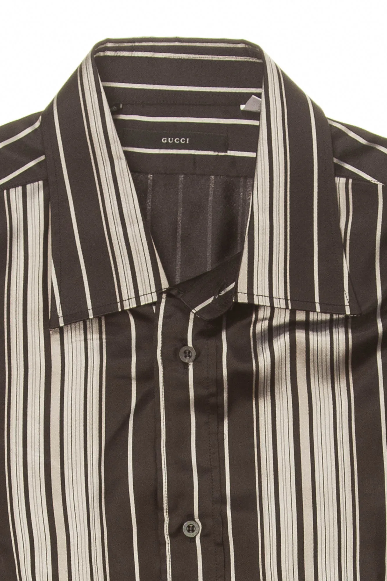 Gucci - Black and Silver Striped Button Down - 16 1/2