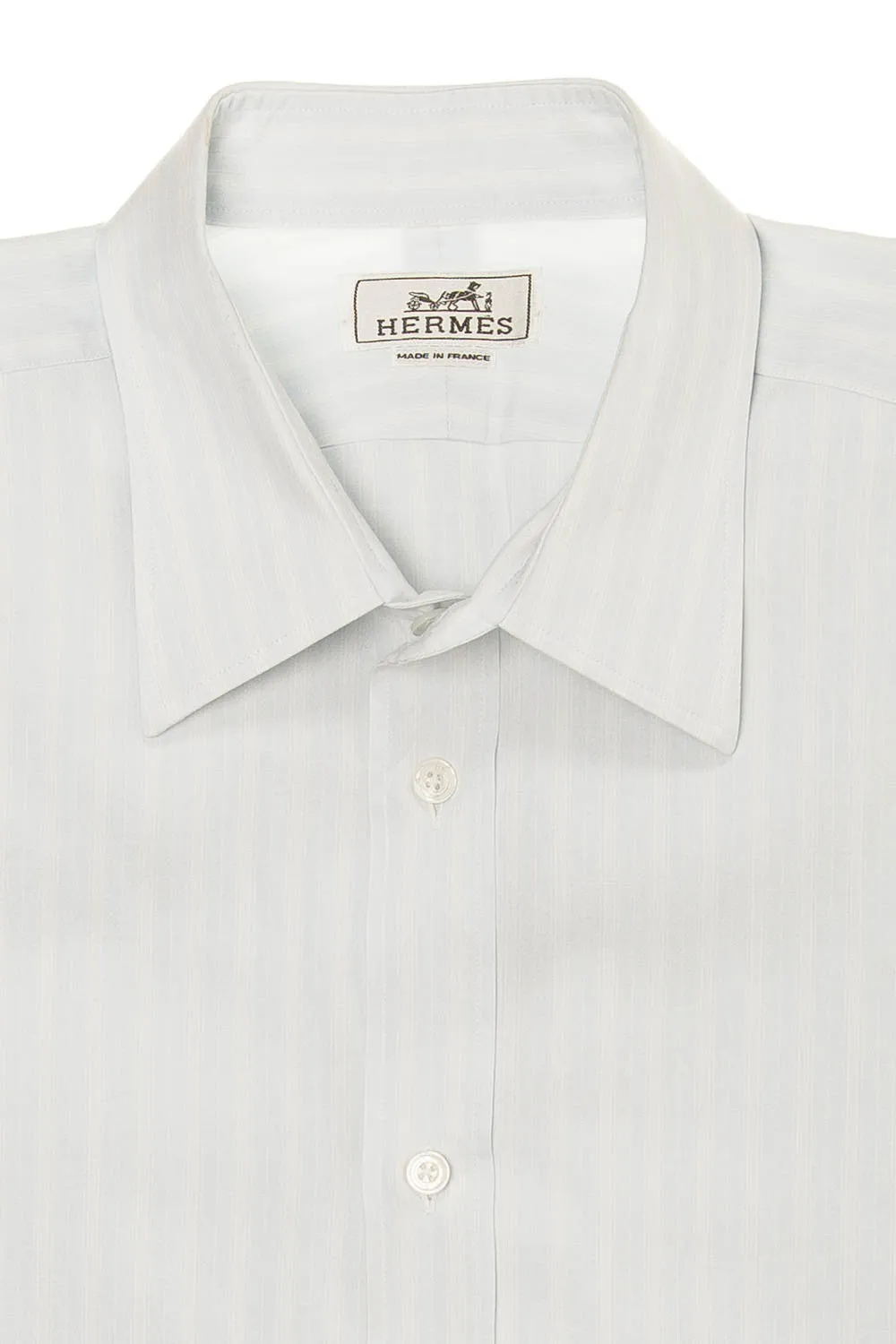 Hermes - Light Blue Dress Shirt with White Stripes - IT 43