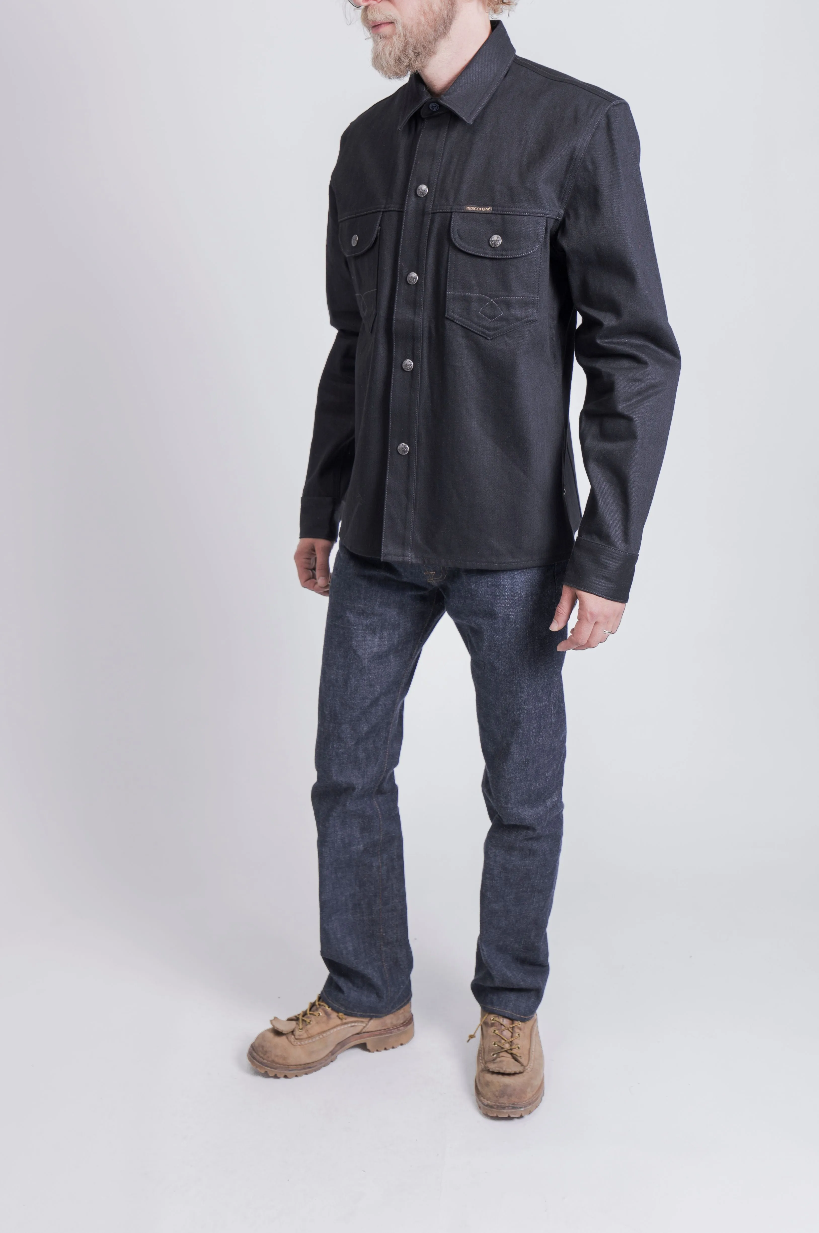 Indigofera Copeland Denim Jacket, Black Gunpowder