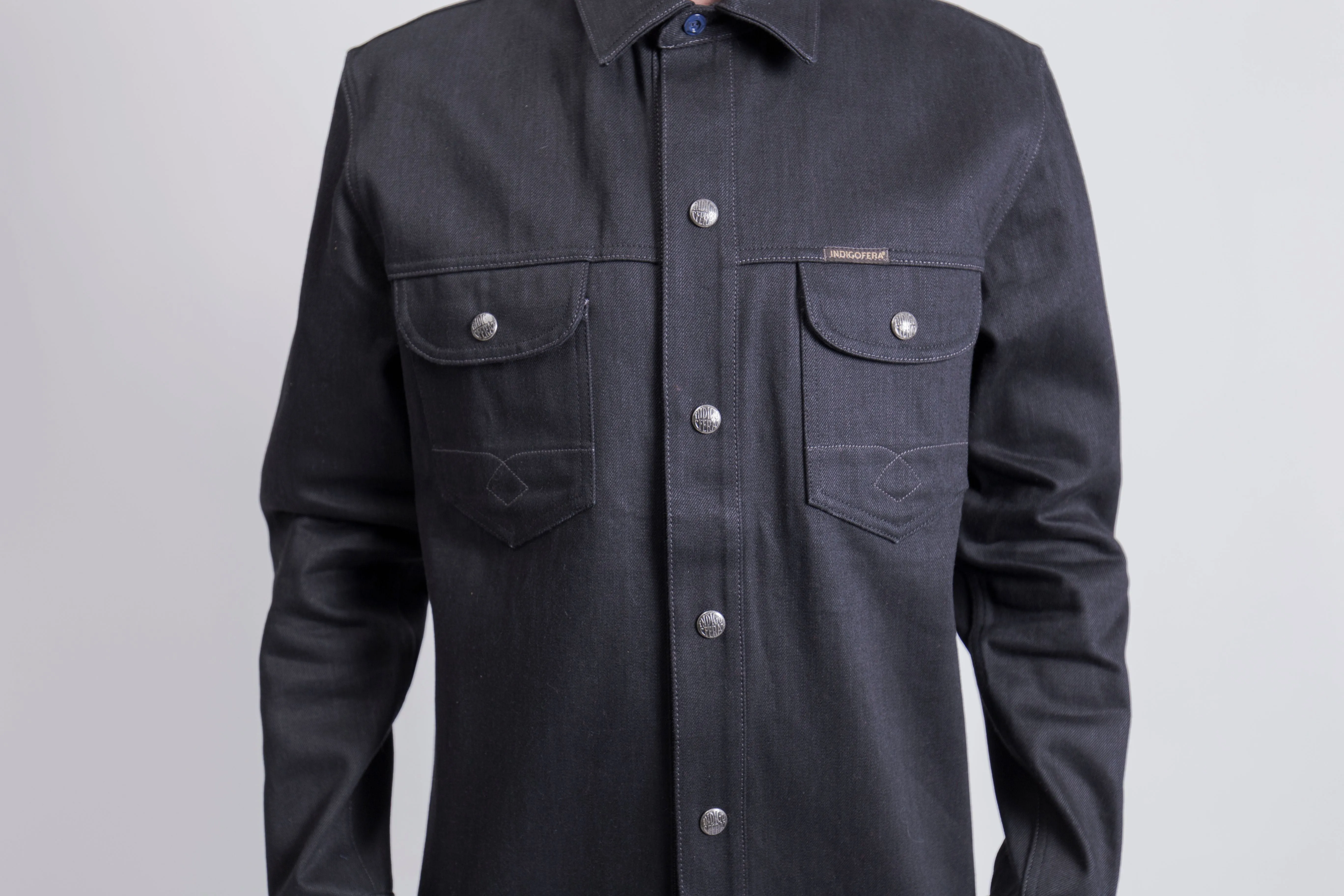 Indigofera Copeland Denim Jacket, Black Gunpowder