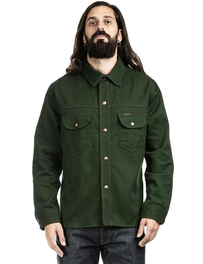 Indigofera Fargo Cotton Kersey Shirt Jacket - Green