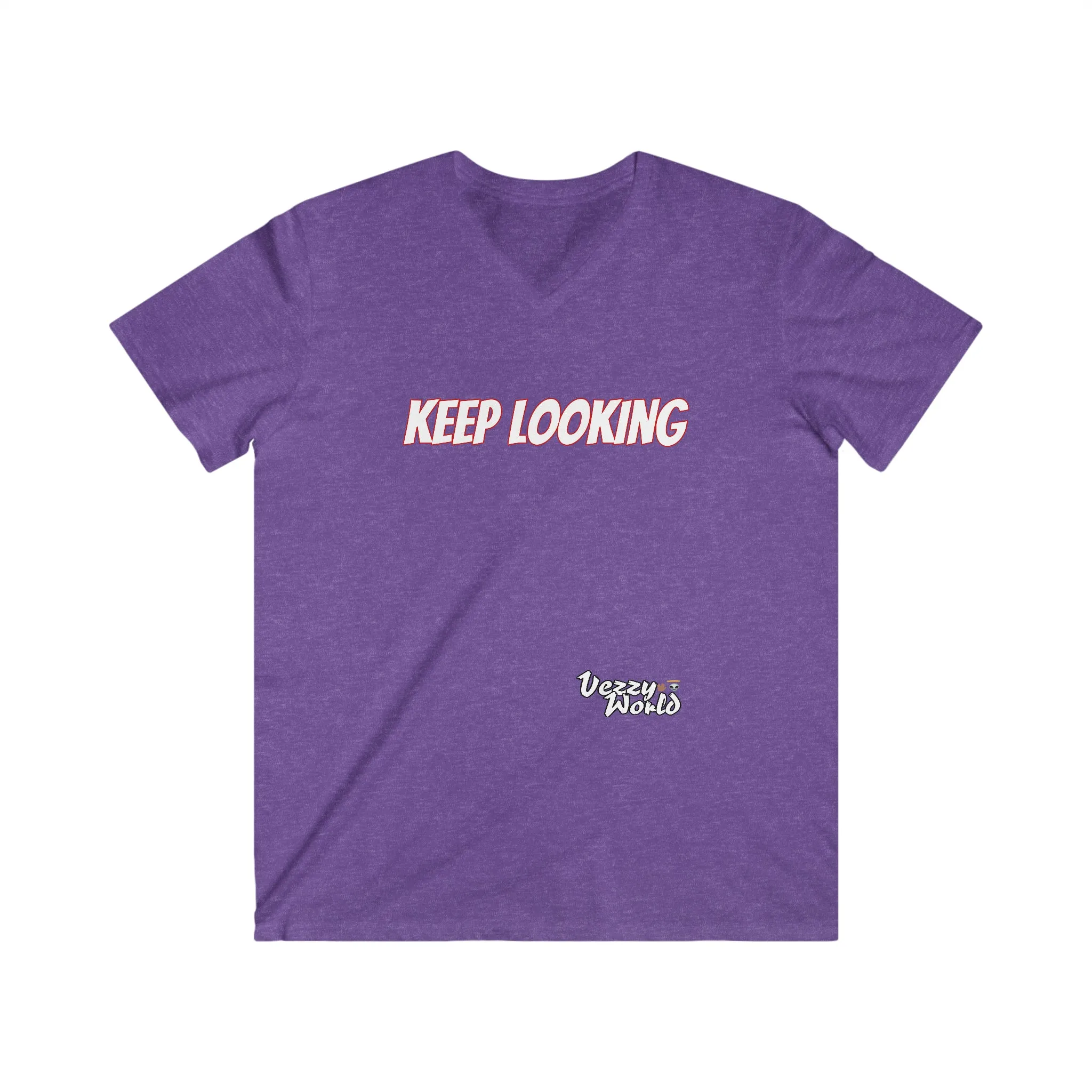 Keep Looking Men's Fitted V-Neck Short Sleeve Tee