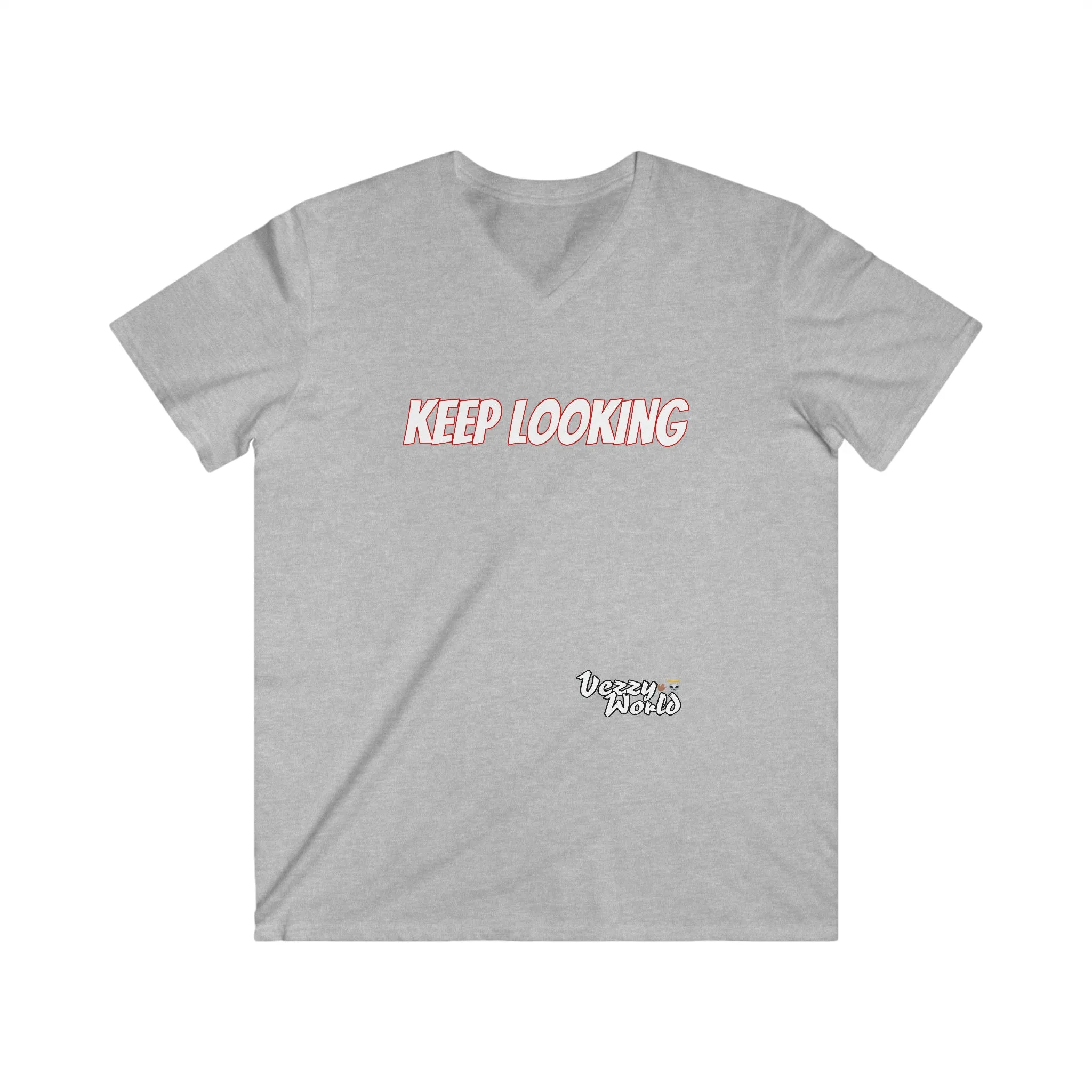 Keep Looking Men's Fitted V-Neck Short Sleeve Tee