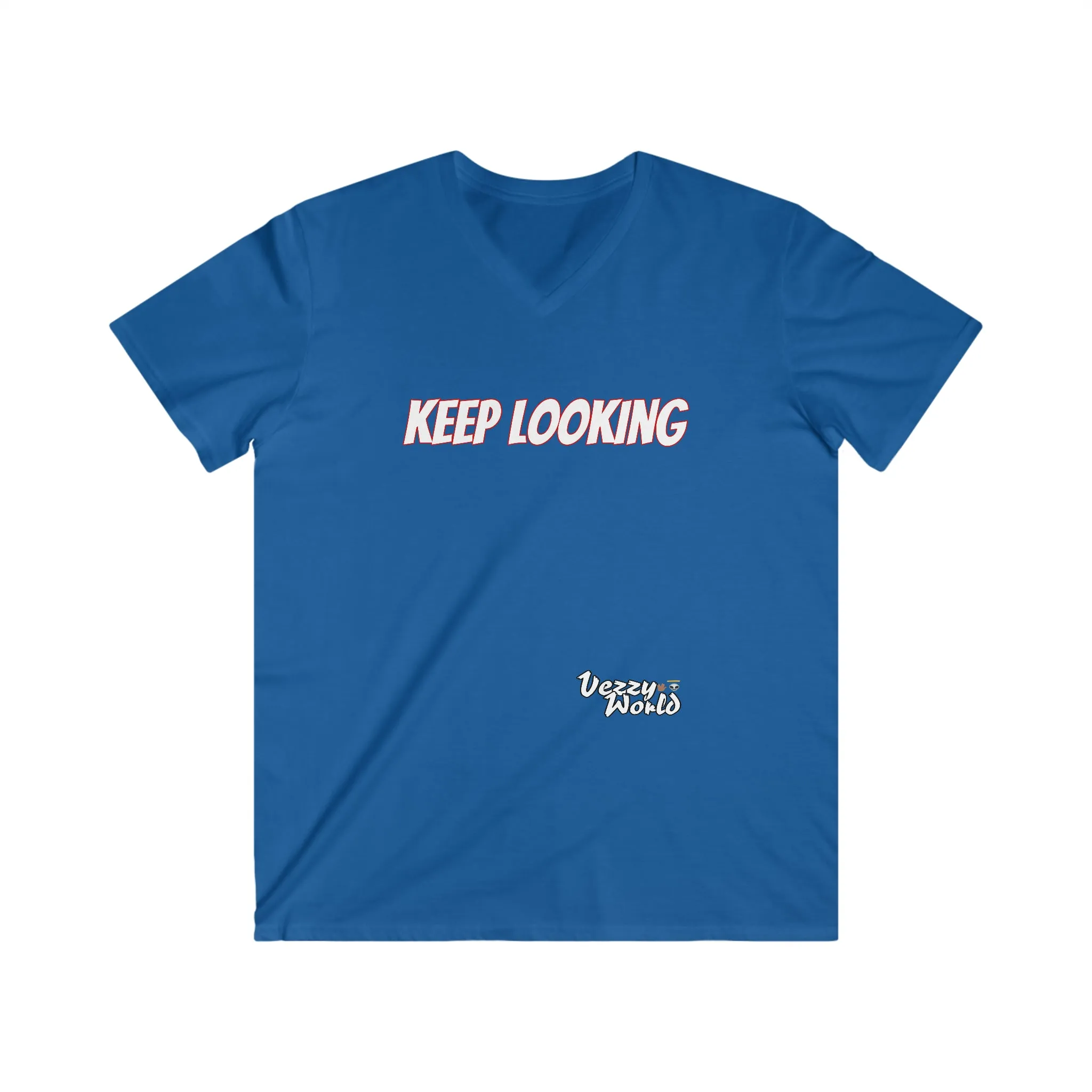 Keep Looking Men's Fitted V-Neck Short Sleeve Tee