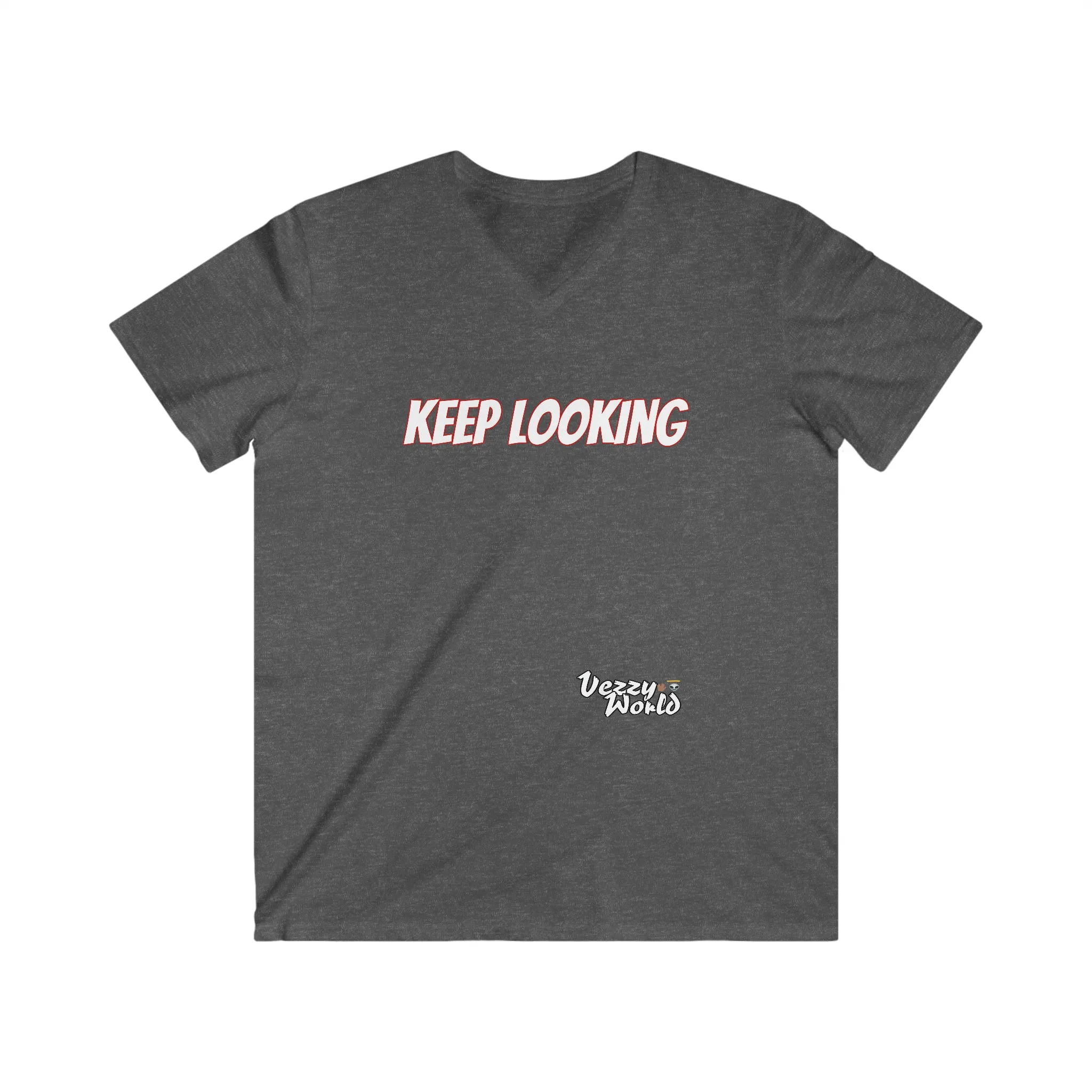 Keep Looking Men's Fitted V-Neck Short Sleeve Tee