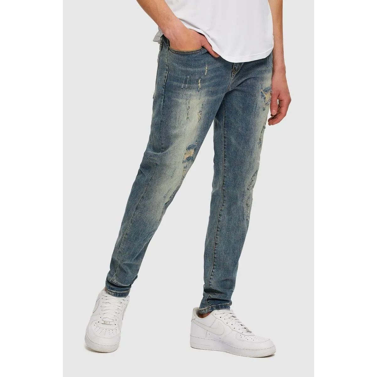 Kuwalla Tapered Skinny Dirty Blue Denim