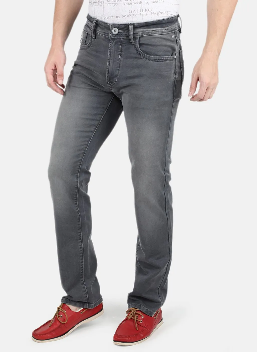 Men Grey Regular Fit Denim