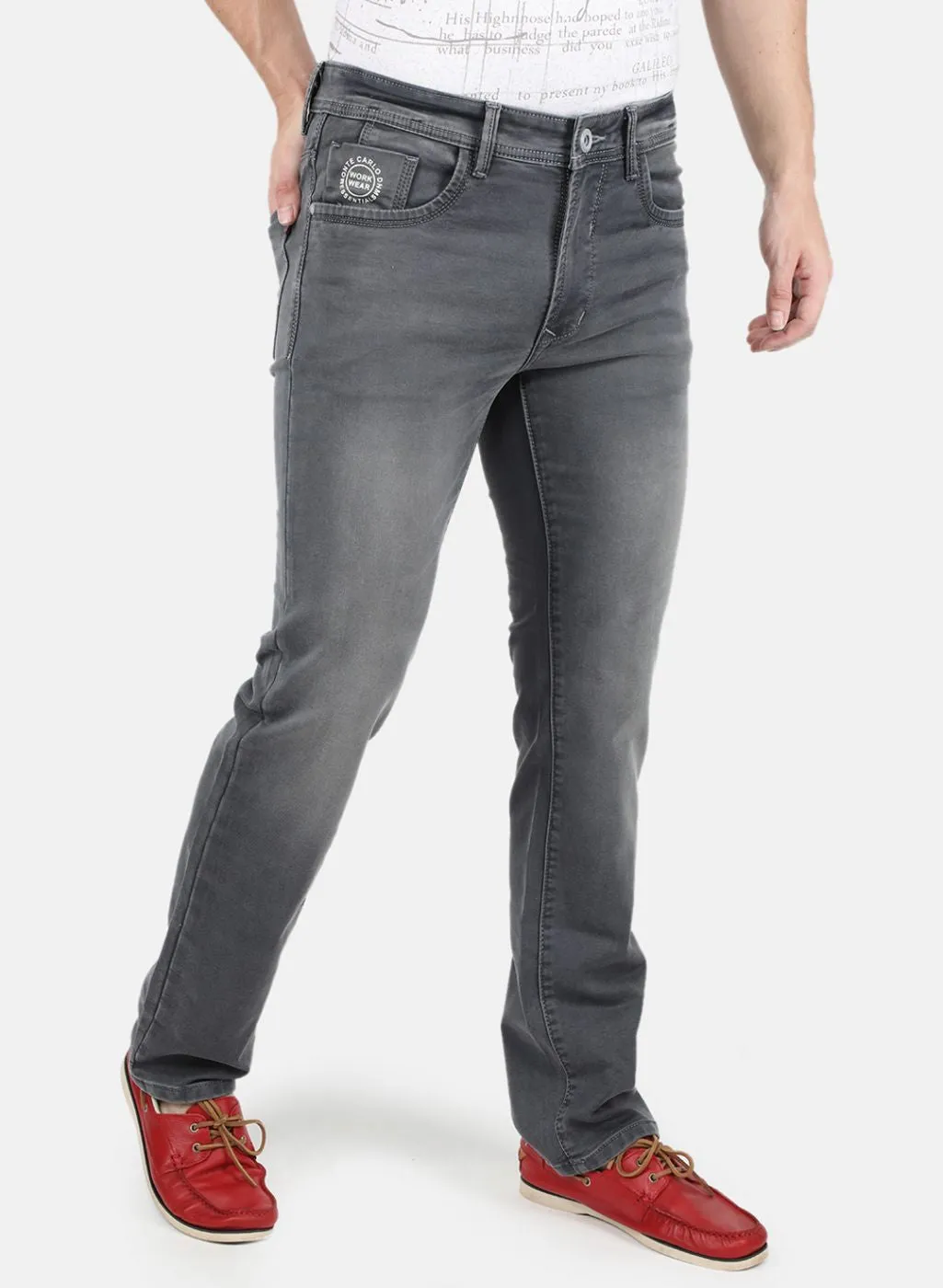 Men Grey Regular Fit Denim