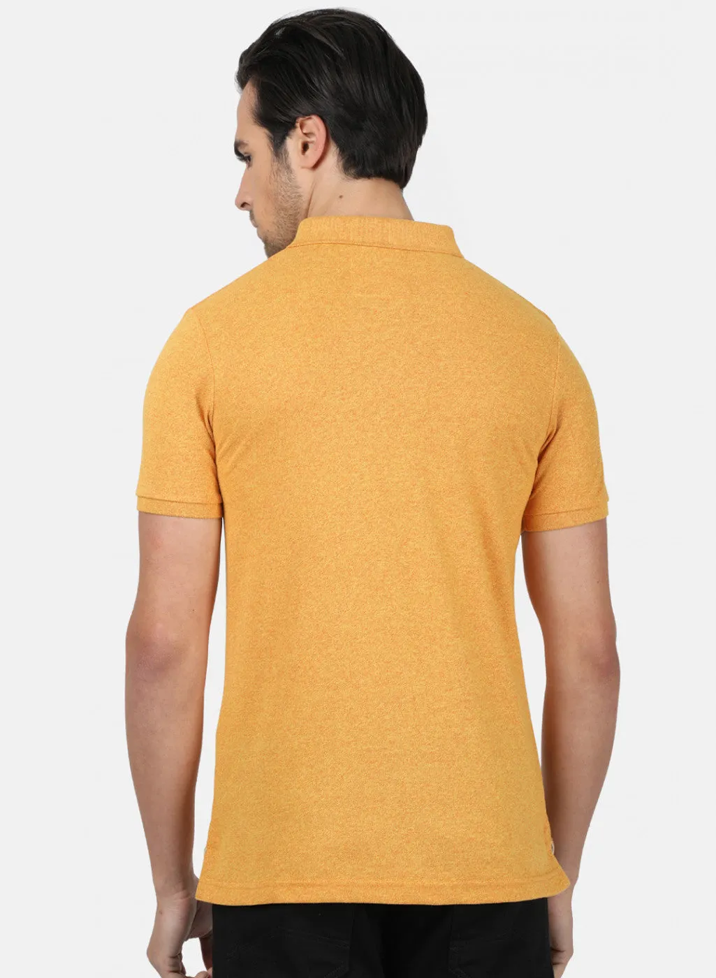 Men Mustard Plain T-Shirts